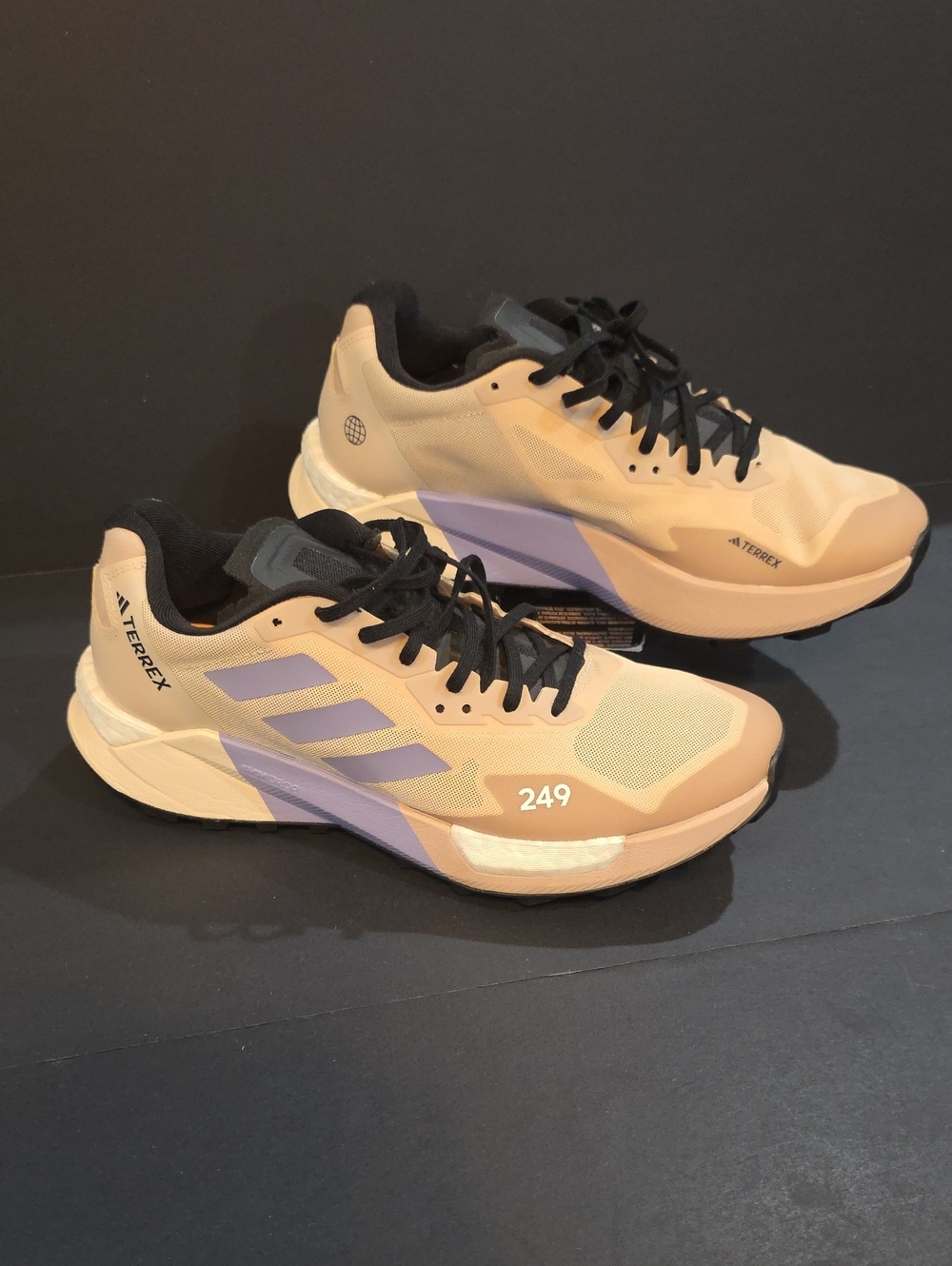 adidas Terrex Women's Beige & Lavender Trail Running Shoes Size 7.5